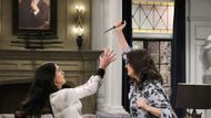 Connie (Julie Dove) went after Gabi (Cherie Jimenez) with a knife on Days of our Lives | Image: JPI